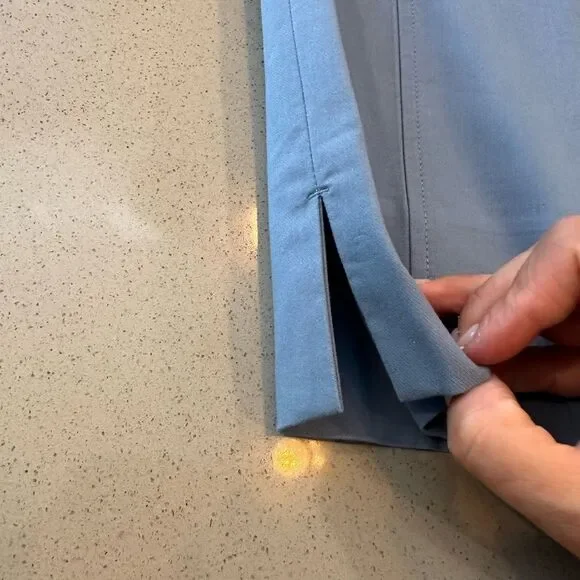 Tory Burch Women's Blue Slit Hem Cotton Blend Pants size 4 - Picture 5 of 15